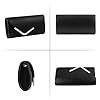 Larcenciel Pochettes et Clutches Femme, Sac a Main Femme Élégant en Cuir Noir avec Chaîne Détachable, Pochette Ceremonie Mariage Chic Sac Soiree, Bandoulière Clutch Sacoche pour Fete Bal Voyage #2