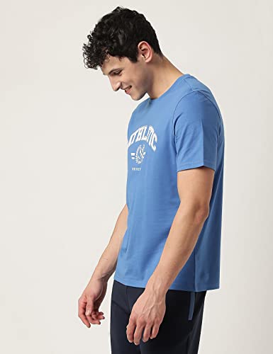 Image of Marks & Spencer Mens Printed Cotton Crew Neck Regular Fit T-Shirt
