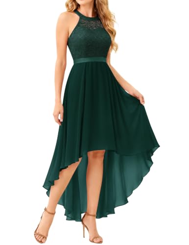 Image of Wedtrend Women's Semi Formal Dresses Halter Bridesmaid Dresses Wedding Guest Dress High Low Prom Dress