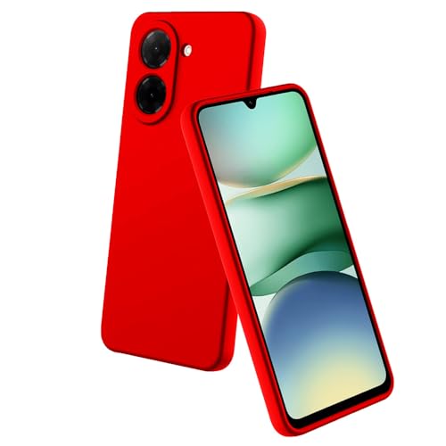 Image of Back Cover for Poco C71 4G / Mi Redmi A5 4G | Full Camera Protection | Premium Liquid Silicon Case | Flexible Bumper Case for Poco C71 4G / Mi Redmi A5 4G (Red)