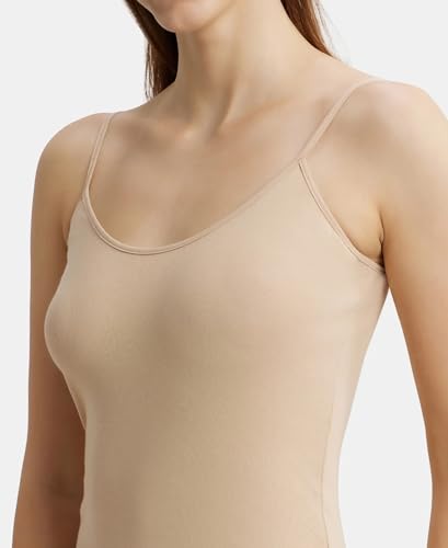Image of Jockey 1487 Women Super Combed Cotton Rib Camisole with Adjustable Straps and StayFresh Treatment (Pack of 2)