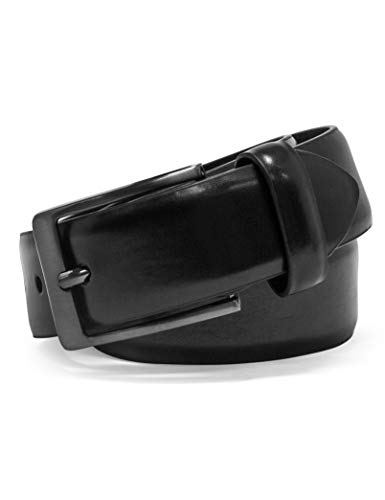 Steve Madden Mens 30Mm Burnished Dress Belt (Big Kids) Black Md (26-28 Big Kids) One Size #TOP1