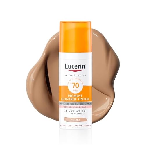 EUCERIN Protetor Solar Facial Antimanchas Cor Média FPS 70 50ml, Pigment Control, Proteção UVA, UVB e Luz Visível, Thiamidol