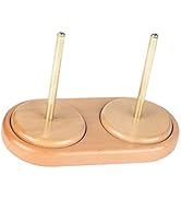 LOL-FUN ダブル糸ホルダー 二重木製ラック糸ロールホルダー ヤーンホルダー 2本の糸を保持 使いやすいウールストリングディスペンサー かぎ針編みアクセサリー用