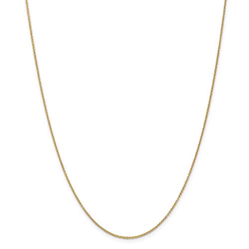 14k Yellow Gold 1.2mm Link Cable Chain Necklace 16 Inch Pendant Charm Round Fine Jewelry For Women Gifts For Her