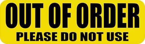 StickerTalk Out of Order Please Do Not Use Magnet, 10 inches by 3 inches