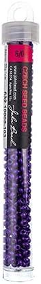 John Bead Czech Glass Seed Beads 6/0 (22g) Terra Intensive Purple for DIY Jewelry Making Beads - Image 2