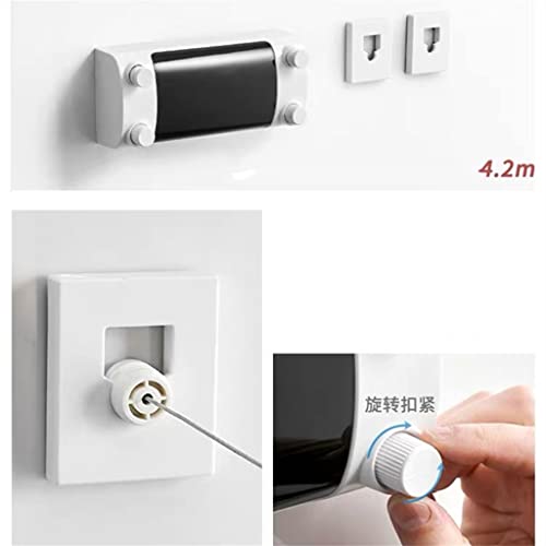 Corde à linge rétractable robuste fil de séchage intérieur enroulable modèle D - 5
