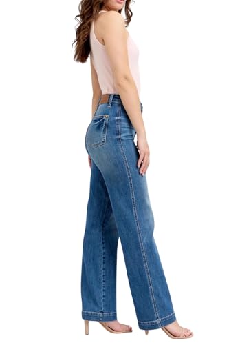 Judy Blue High Waist Straight Denim Trouser, Inseam 32"4