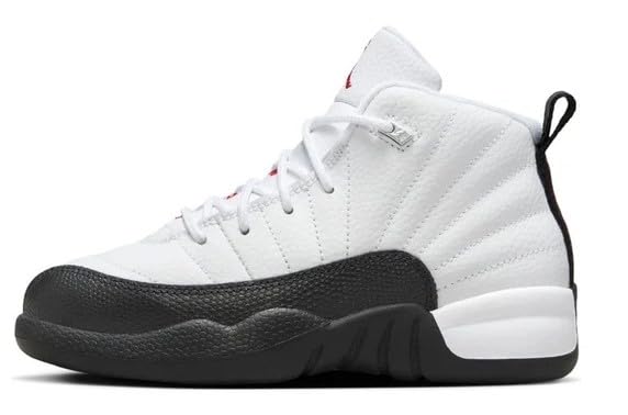 NIKE Little Kid's Jordan 12 Retro White/Gym Red-Black 'Taxi Flip' (151186 162) Preschool PS - Size 13.5c