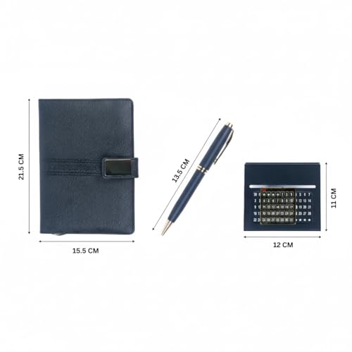 Image of Personalised 3 in 1 Corporate Gift Set which Includes Diary,Calender, Metal Pen Gift Set for, Employee of The Month, Corporate Gift for Clients,Diwali Gifts(Black)