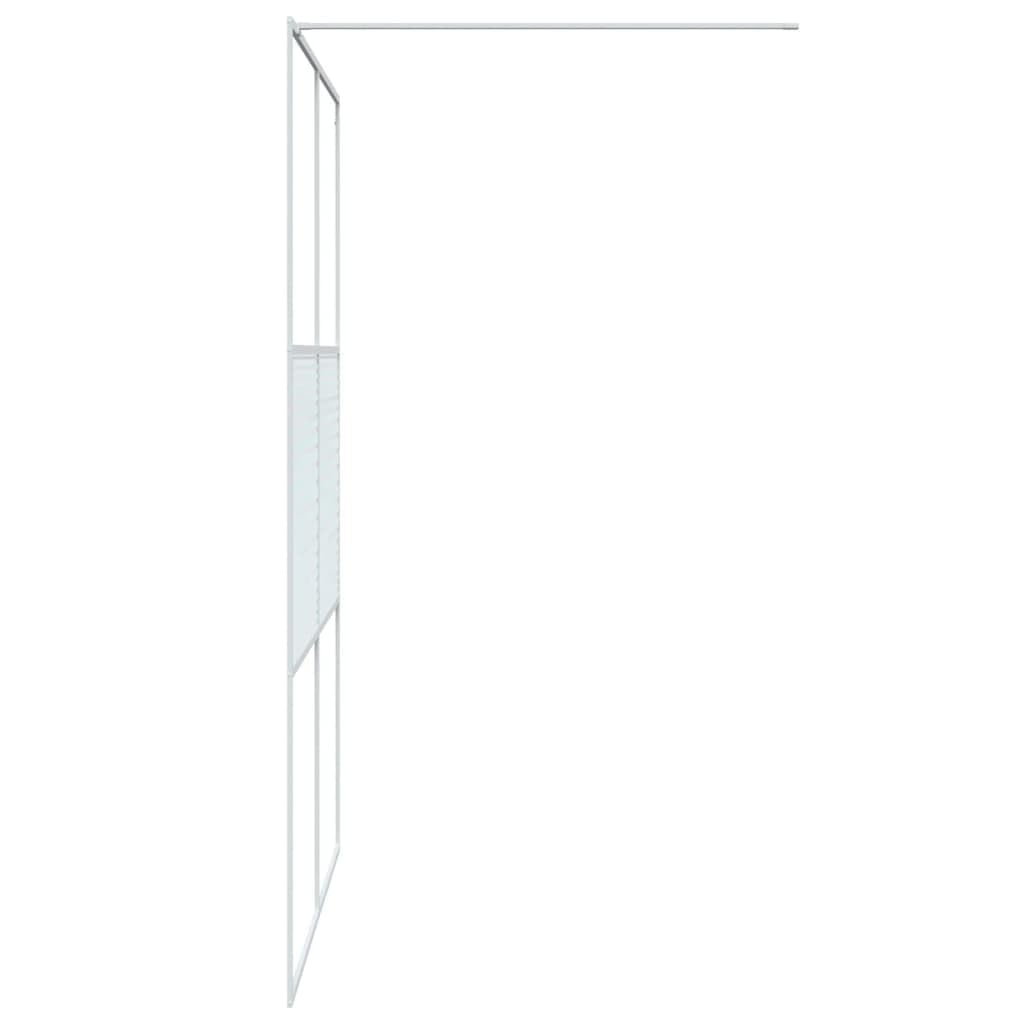 vidaXL Mampara de ducha de cristal templado (140 x 195 cm), color blanco
