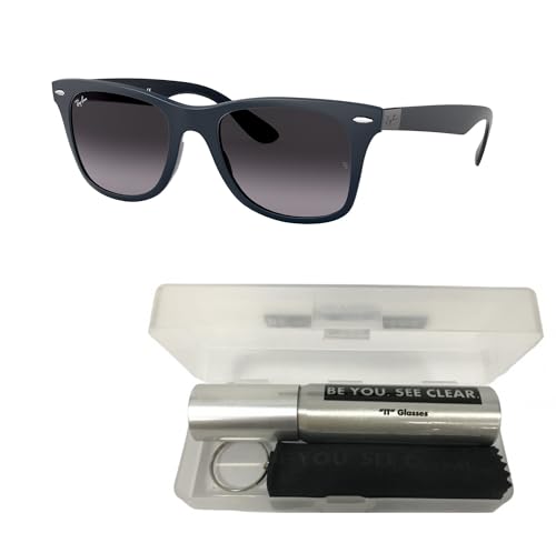 Ray-Ban RB4195 Sunglasses Bundle: RB 4195 WAYFARER LITEFORCE 63318G Wayfarer Liteforce Matte Blue and Eyewear Cleaning Kit2