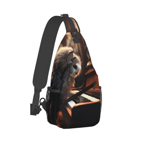 Bolso bandolera cruzado para hombres y mujeres color negro miniatura 2