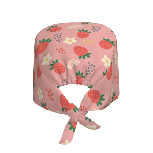 Image of Working Cap Scrub Cap with Sweatband Adjustable Unisex Women Tie Back Hat Nurse Surgical Caps