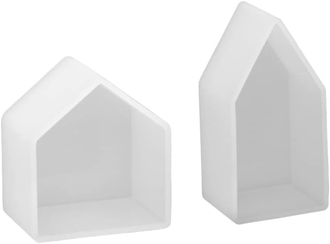 Geometría Molde de resina en forma de casa Molde de resina epoxi DIY Joyería Fabricación de plantas Micro Paisaje Decoración Especímenes de resina