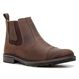 Bota Masculina Chelsea Couro Legitimo Casual Conforto Macio Café (Café, BR, Adulto, Numérico, 42)