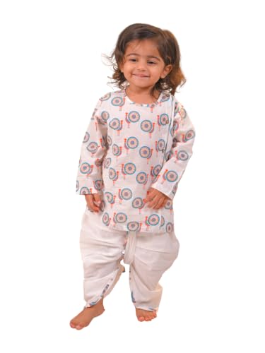 Image of POLKA TOTS Premium Cotton Dhoti Kurta Set for Kids Boys | Traditional Angrakha Style Ethnic Wear for Boys | Kurta Dhoti Set for Kids | Festive & Wedding Clothing Set for Baby