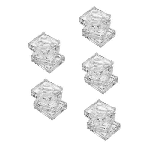 FOMIYES 1 Juego 1 Juego De Caja De Embalaje De Lápiz Labial Corrector Servilleteros Transparentes Soporte De Mármol Frasco De Vidrio Con Tapa Pequeños Recipientes De Vidrio Con 3 piezas