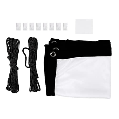 Projector Screen, 16:9 Thicken White Polyester Projector Curtain Non Crease Home Theater Foldable Projection Screen for Home Theater, Conference, Outdoor Camping Movie (40 inches)