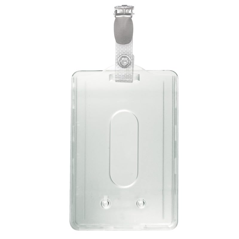 Porte badge rigide + pince (Vertical) - par 100 porte-badges