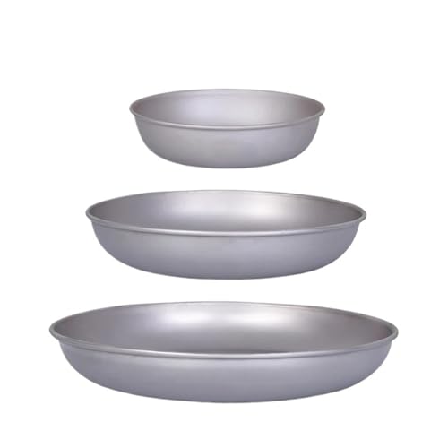 Titanium Plates Dishes Saucer Dinner Set Outdoor Camping Home Small Pan Metal Tableware For Food Fruit Sauce(Ti1104T 3pcs)