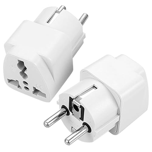 2 Stück Universal Adapter, Adapter China Deutschlandstecker,Reiseadapter Universal EU Steckdose für Deutschland,Frankreich,Spanien,Niederlande,Schweden,Belgien,Polen,Schweiz,Südkorea,Russland etc