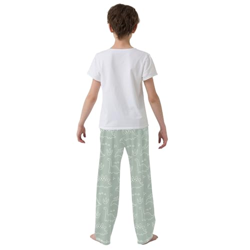 Cartoon Dinosaur Pastel Boys Pants for Kids Jogger Pants with Pockets S-XL3