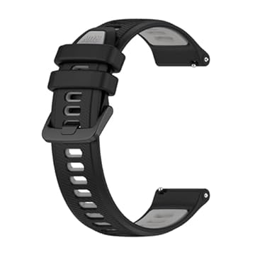 Estilo no Pulso, Pulseira 20mm Sport-R Compatível com Garmin Forerunner 165 cor:Preta com Cinza