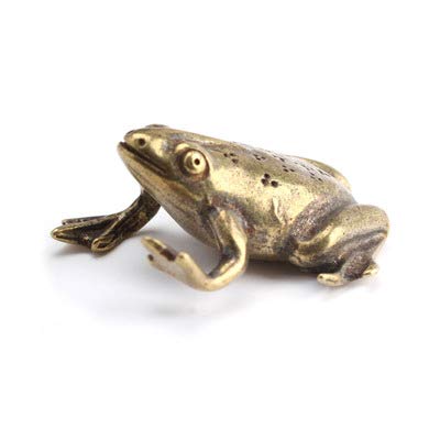 Colgante de latón y rana de cobre antigua como amuleto y regalo de la suerte