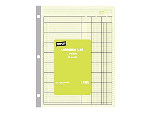 Staples 217836 Columnar Books 100 Pages Green 2/Pack (217836Abf) #TOP3