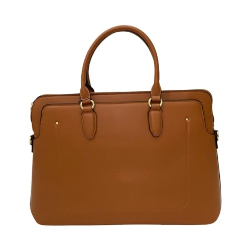 Bolsa Feminina Laptop 15 polegadas, Pasta para Computador, Pasta Notebook, Maleta Executiva, Bolsa Trabalho, Escritorio,Bolsa Social, Casual, Ombro, Transversal (Caramelo)