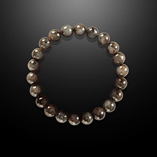 Forziani 8Mm Natural Gray Agate Beads Stretch Bracelet - Strength And Balance - High Quality Agate Gemstone Beaded Men Women Unisex Bracelet - Adjustable Size - Made In Usa #TOP1