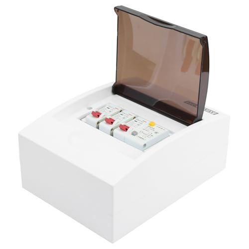 Elektrischer Sicherungskasten mit 2-Wege RCD 40A und MCB, 30mA Fehlerstromschutzschalter für Wohngebäude und Garage, 15 x 7,5 x 20 cm