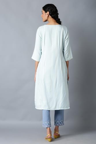 Image of W for Woman Women's Rayon Floral Regular Kurta