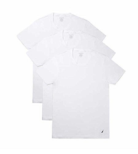 Nautica Men's Nautica 3 Pack Crew Neck T-Shirt, White, Small #TOP3
