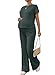 BLENCOT Maternity Sets Ribbed Knit Lounge Set Short Sleeve Maternity Sleepwear Pajamas Sets Two Piece Matching Outfits Set Green L