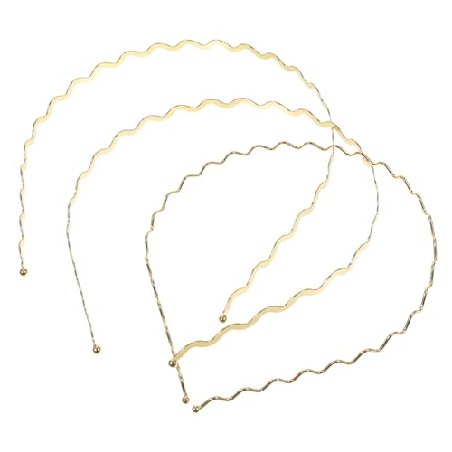 ERINGOGO 3個 メタル波状ヘアバンド 薄型ゴールドヘッドバンド 軽量で耐久性のある髪飾り レディース向け結婚式 誕生日 パーティー用点