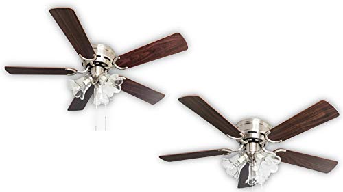 Ventilateur de plafond haut de gamme Pepeo en bois de rose et métal
