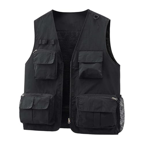 Gilet de pêche léger pour homme avec poches multiples veste été sans manches