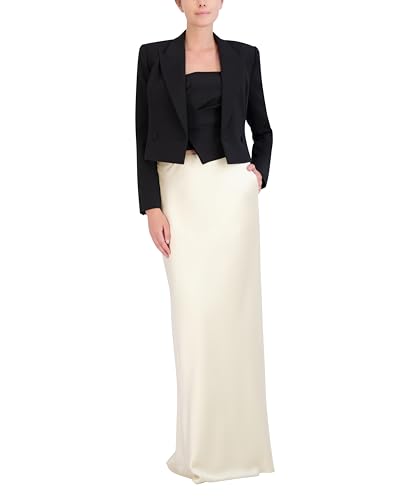 BCBGMAXAZRIA Women's Long Sleeve V Neck Cropped Blazer4