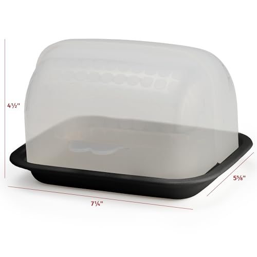 Image of SignoraWare BPA Free Plastic Butter Box with FlipTop Lid (Black)