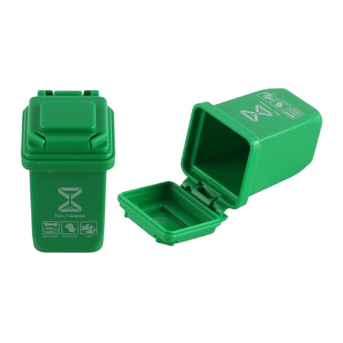 Namvo 5 Stück Mini-Mülleimer, Tisch-Mülleimer, Klassifizierung, Mülleimer mit Rädern, Mülleimer-Klassifizierungsboxen, Mini-Mülleimer, Szenenmodell-Zubehör