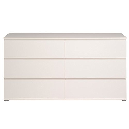 APRODZ Mango Wood Dublin Chest of 6 Drawers Storage Cabinet for Living Room | White-image-9