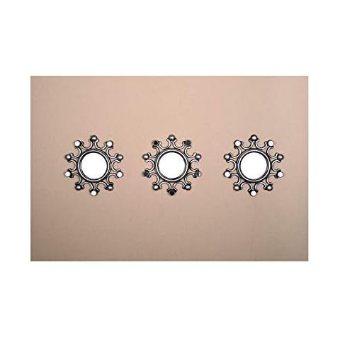 All American Collection New Seperated 3 Piece Decorative Mirror Set, Wall Accent Display (Silver Spike) Cover