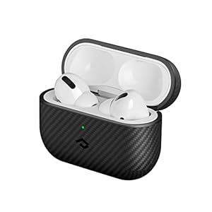 PITAKA MagEZ Hoesje voor AirPods Pro, magnetische beschermhoes, compatibel met MagSafe met rondom bescherming, van 600D aramidevezel, licht en schokbestendig, zwart