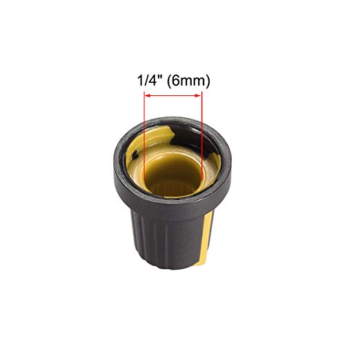 Uxcell A19082200UX0033 10Pcs 6Mm Shaft Hole Knob For Speaker Effect Pedal Amplifier Potentiometer Knob Yellow thumb #2