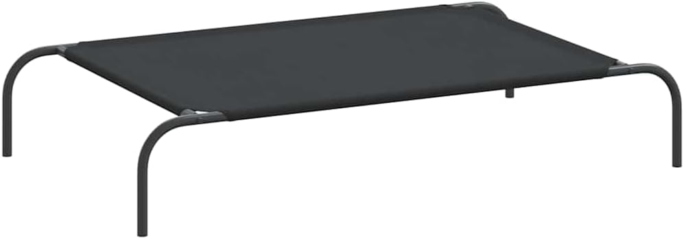 vidaXL Elevated Dog Bed Black 43.3"x25.6"x7.9" Oxford Fabric and Steel, Raised Dog Bed, Outdoor Dog Bed, Cooling Dog Bed, Dog Bed, pet Bed