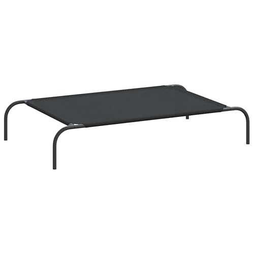 vidaXL Cama elevada para Perros Negra 110x65x20 cm Tela Oxford y Acero