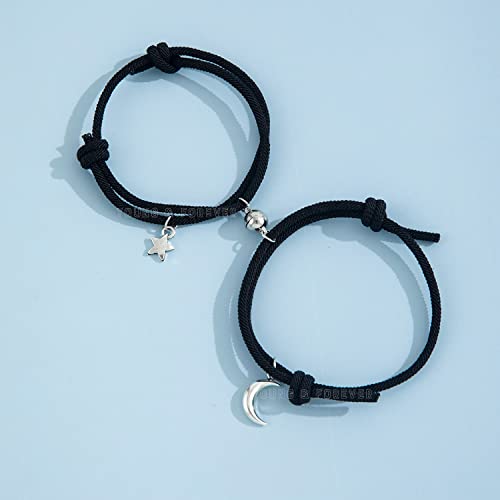 Image of Young & Forever Gift Fashion Long Distance Touch Gold Silver Rose Gold Couples Friendship Best Friend hand Couple matching Mens Magnetic Magnet bracelets for Women /Girls Silver bracelet for Men /Boys